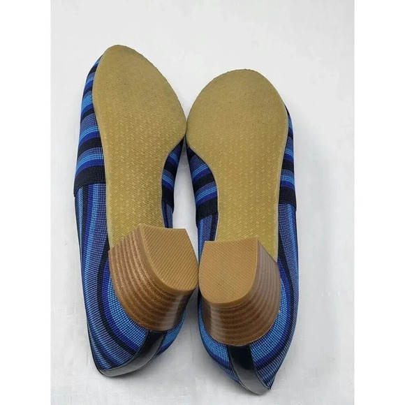 SAS Brenda Pumps Blue Striped Fabric Comfort Shoes Dress Women's Size 7W - Picture 7 of 9